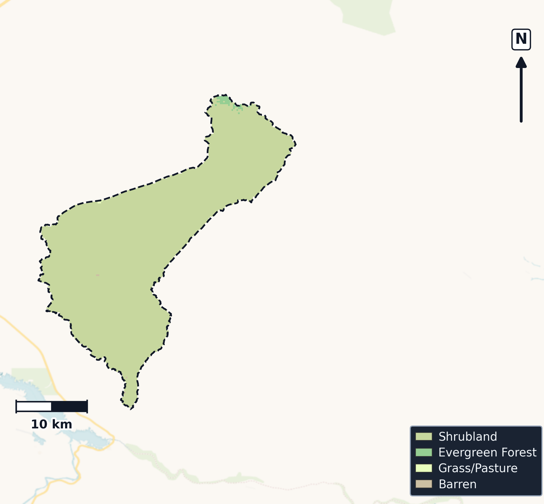 Bill Williams · Arizona — Cropland Data Layer land use, basin clip