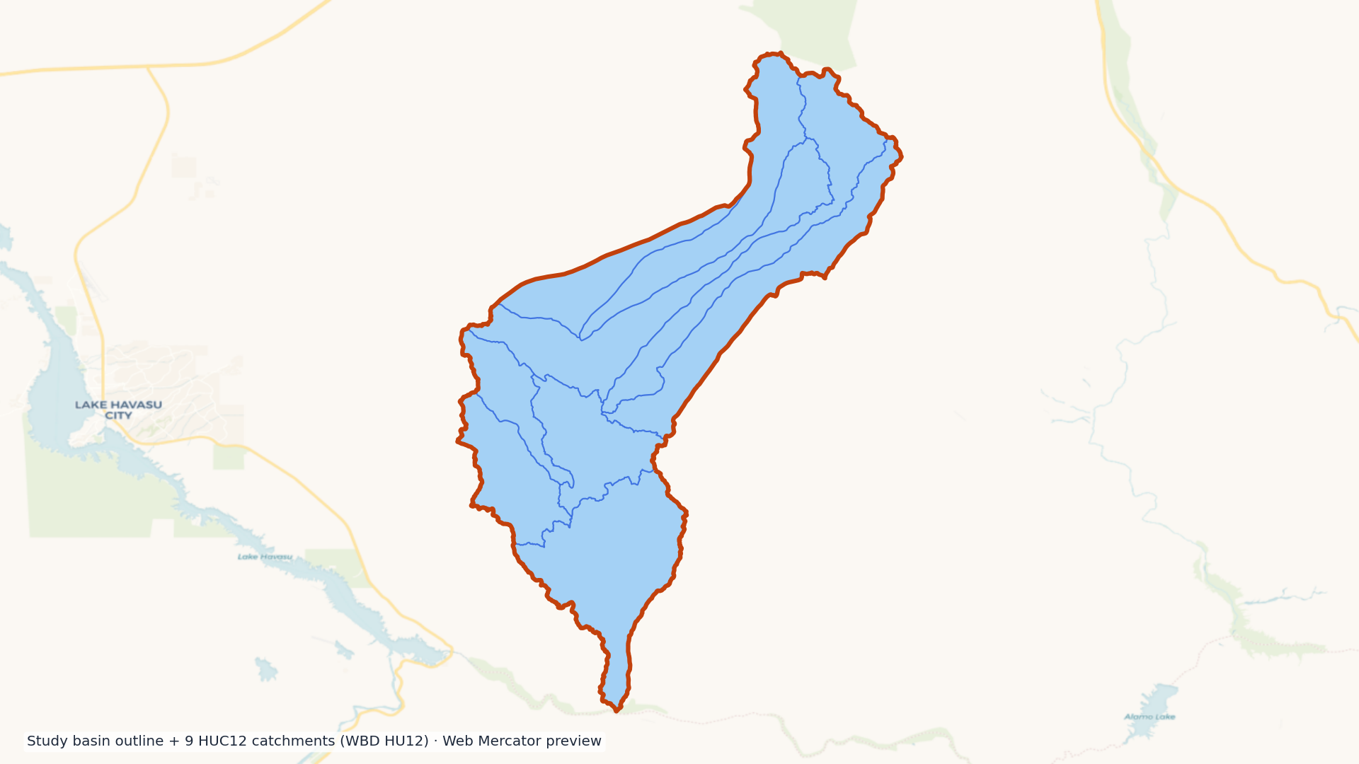 Bill Williams watershed — HUC8 15030204 (USGS WBD)