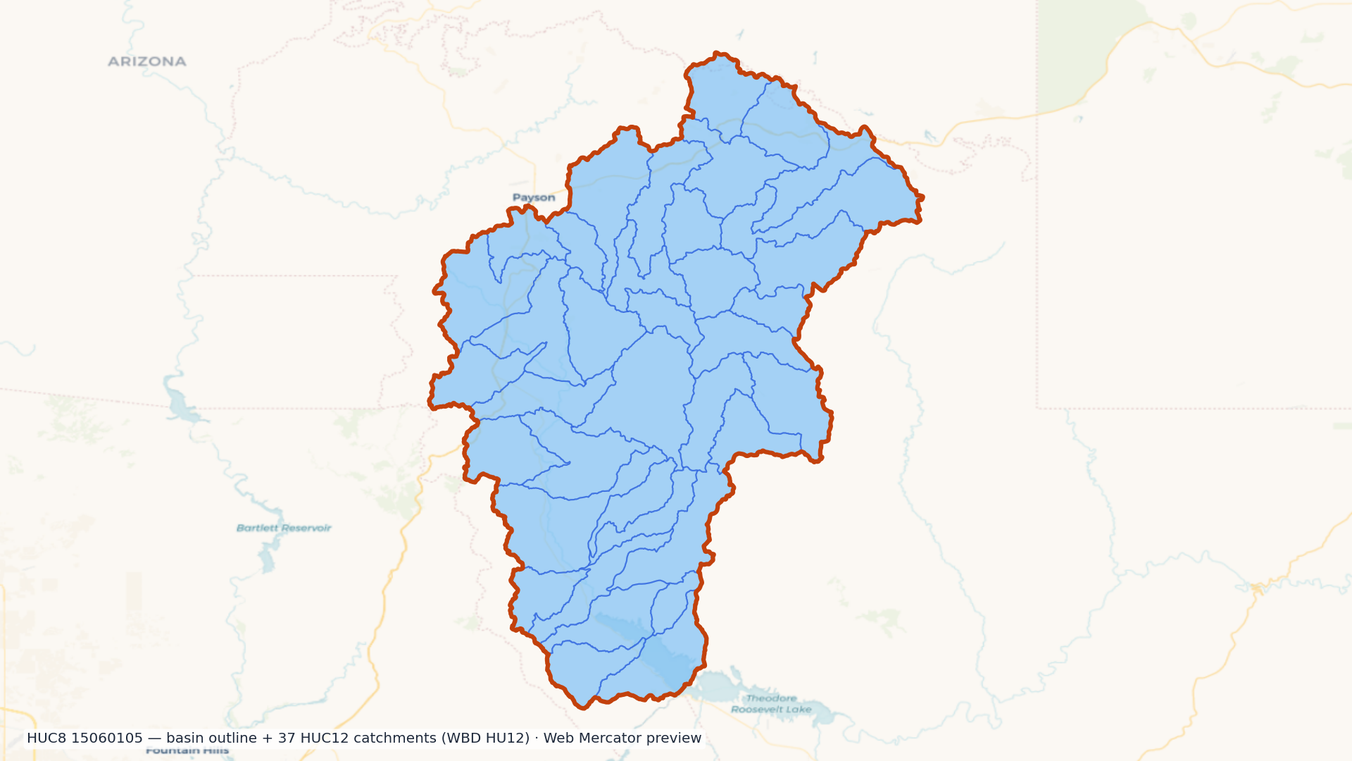 Tonto watershed — HUC8 15060105 (USGS WBD)