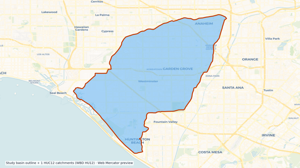 Seal Beach watershed — HUC8 18070201 (USGS WBD)
