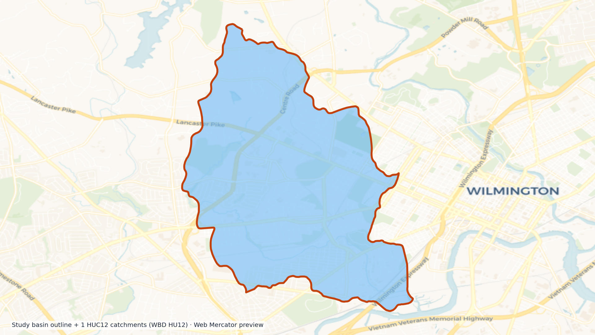 Brandywine-Christina watershed — HUC8 02040205 (USGS WBD)