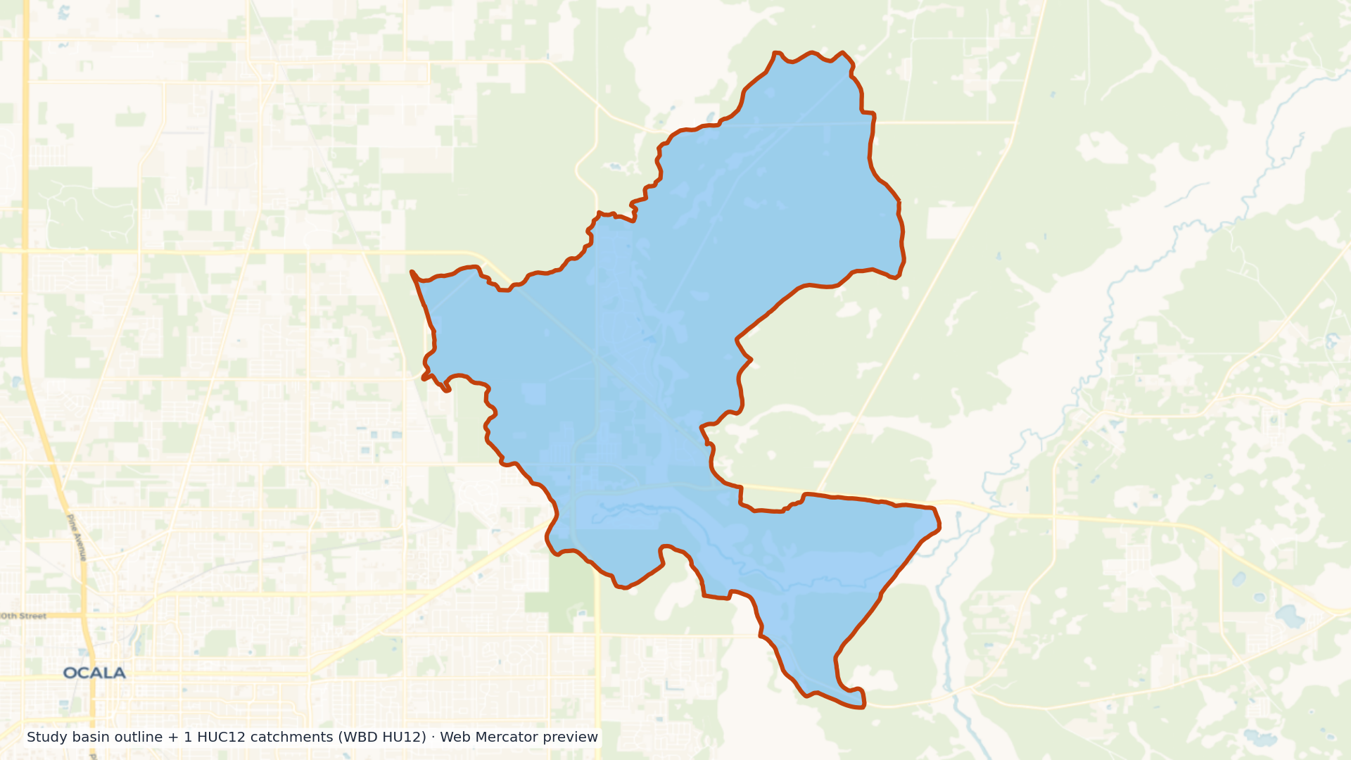Oklawaha watershed — HUC8 03080102 (USGS WBD)