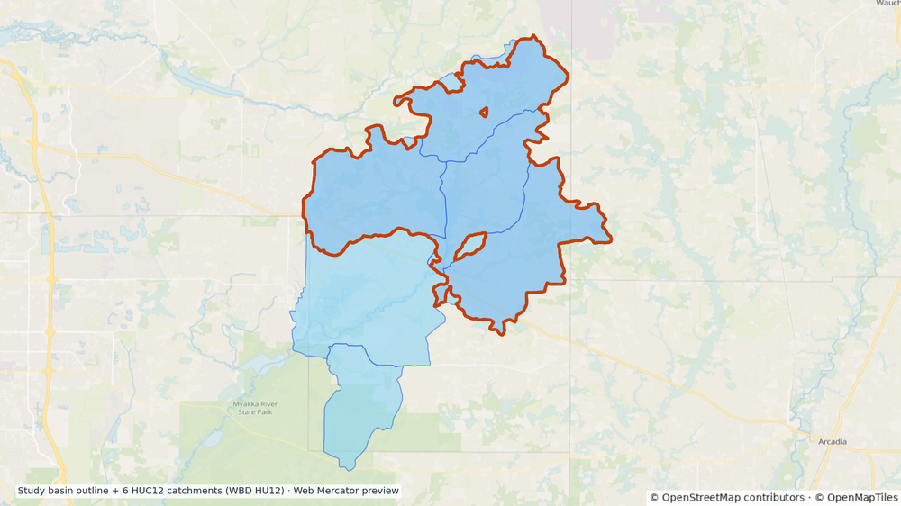Myakka watershed — HUC8 03100102 (USGS WBD)