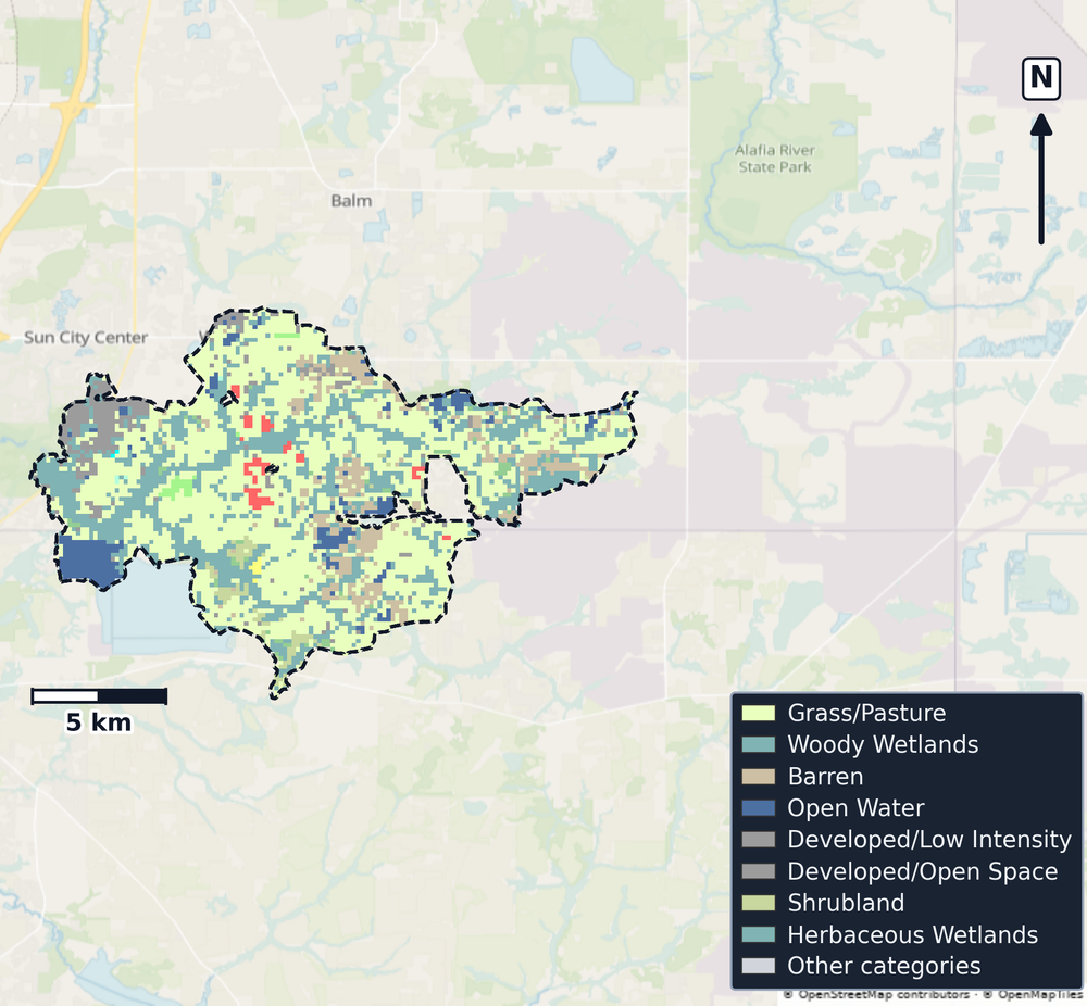 Little Manatee · Florida — Cropland Data Layer land use, basin clip