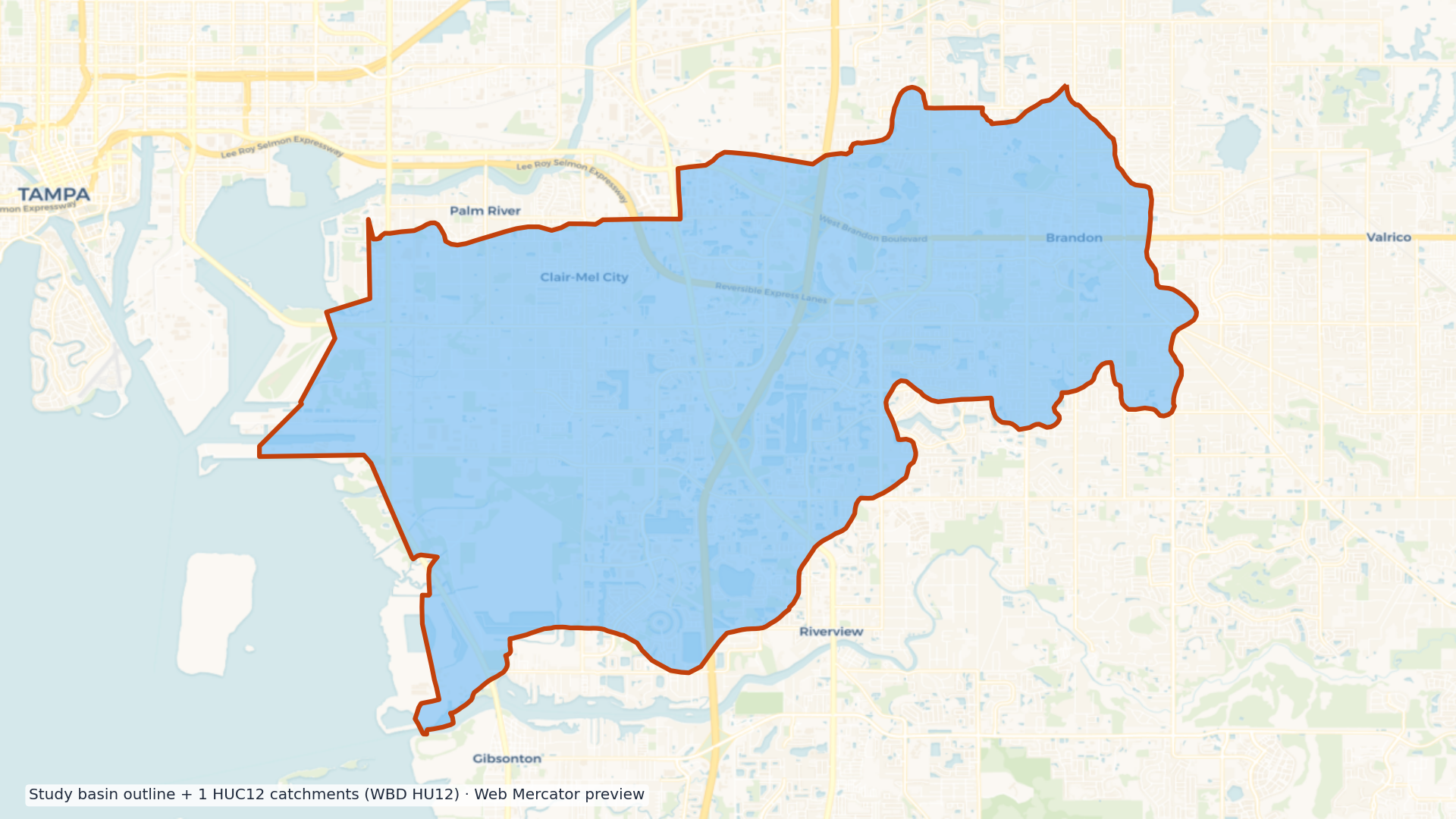 Tampa Bay watershed — HUC8 03100206 (USGS WBD)