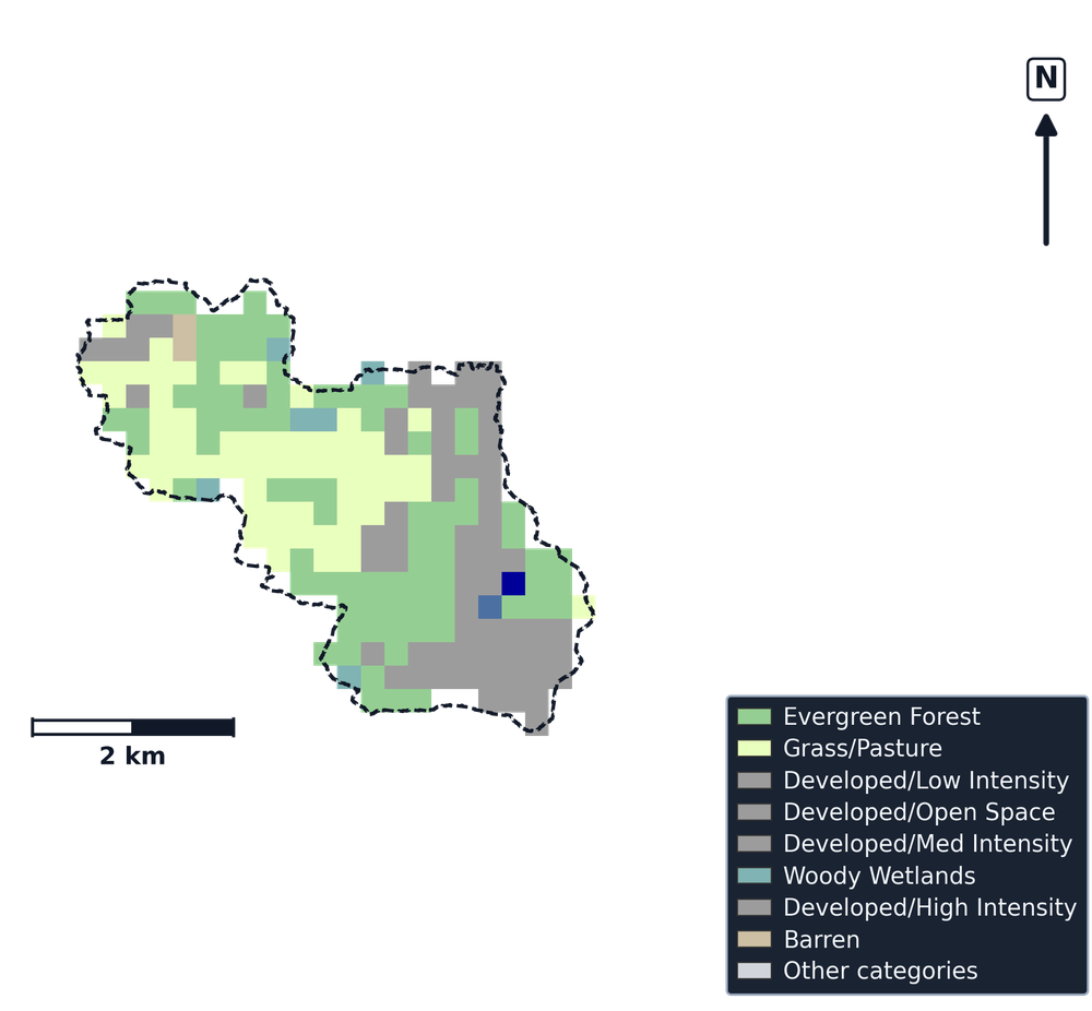 Crystal-Pithlachascotee · Florida — Cropland Data Layer land use, basin clip
