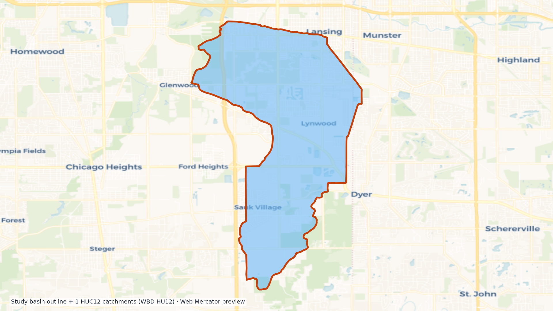 Chicago watershed — HUC8 07120003 (USGS WBD)