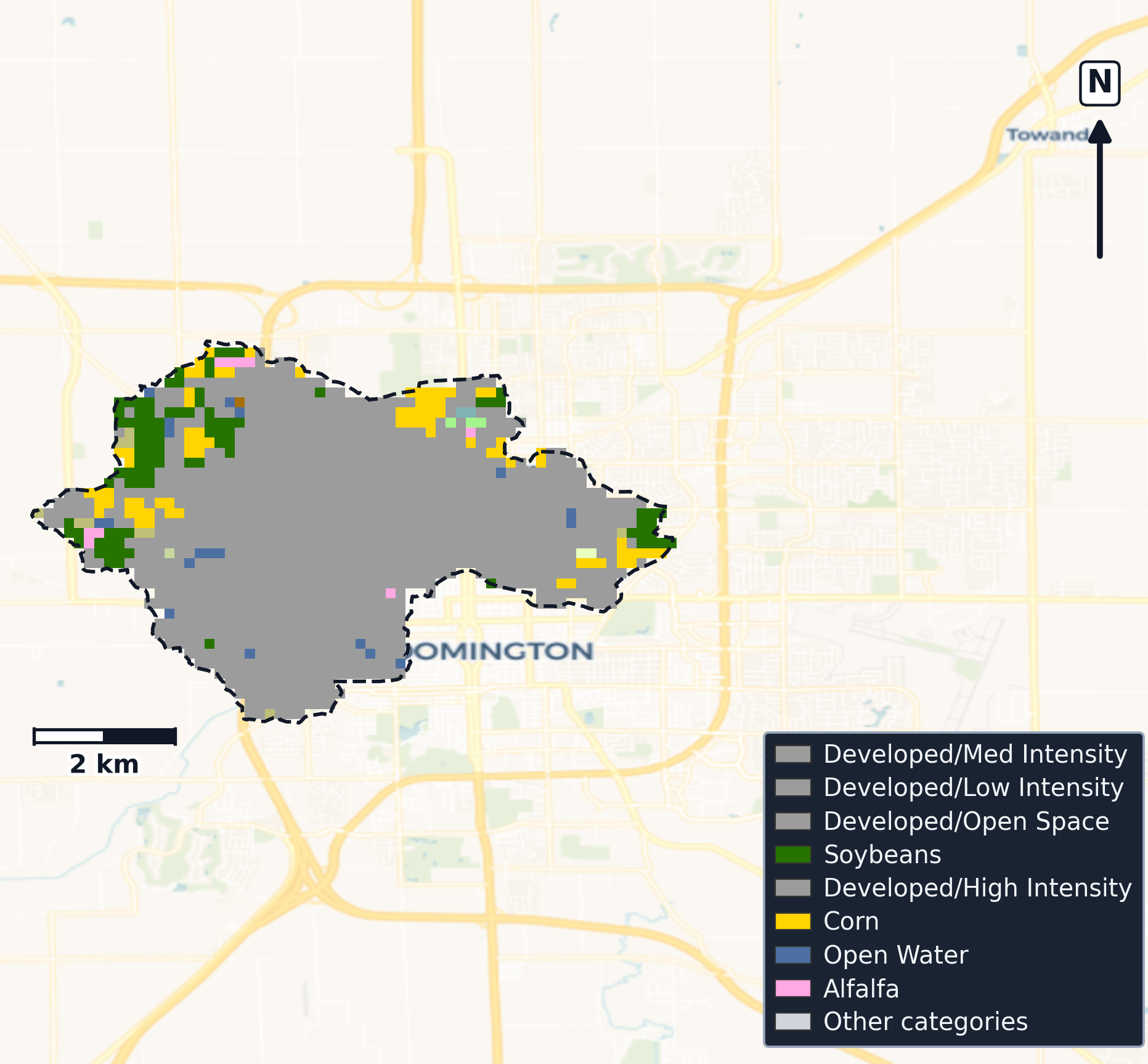 Salt · Illinois — Cropland Data Layer land use, basin clip