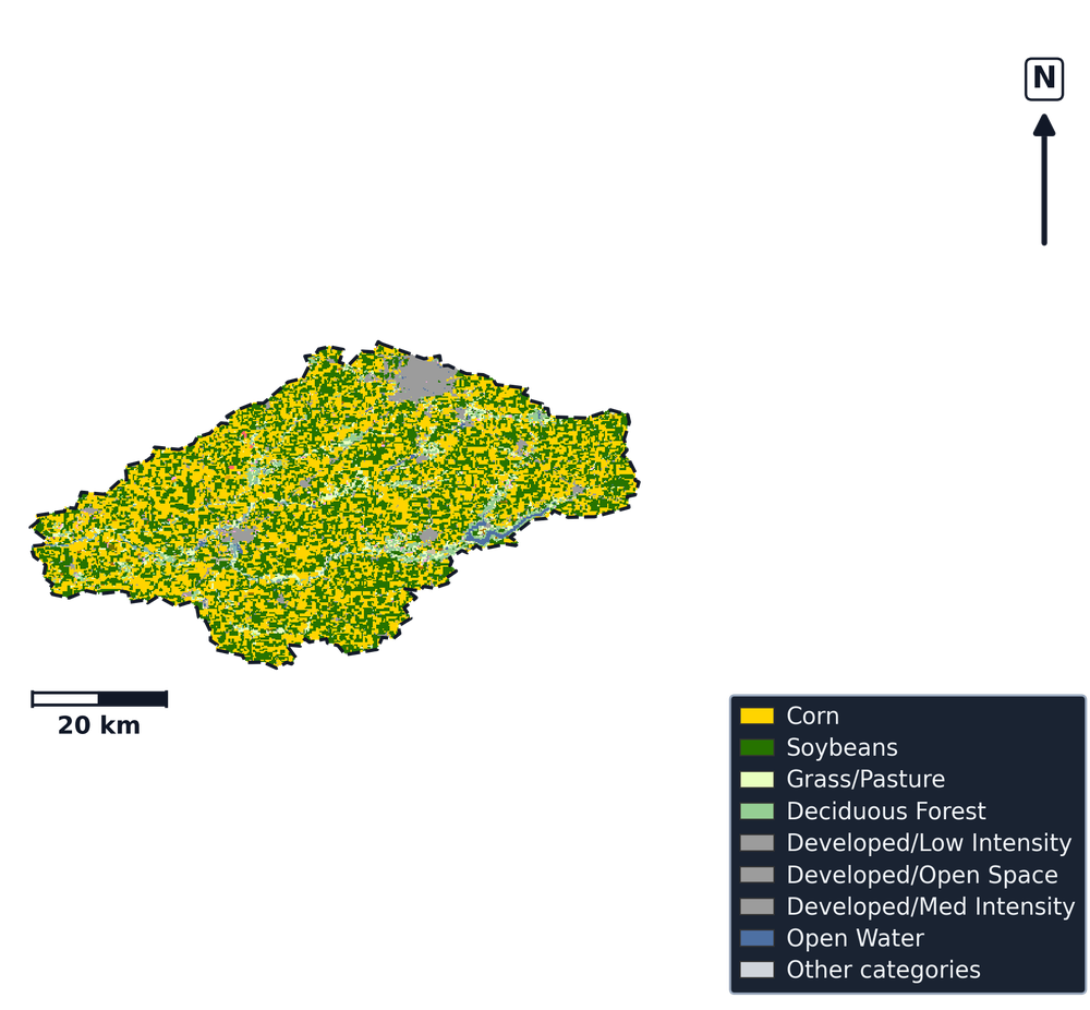 Salt · Illinois — Cropland Data Layer land use, basin clip