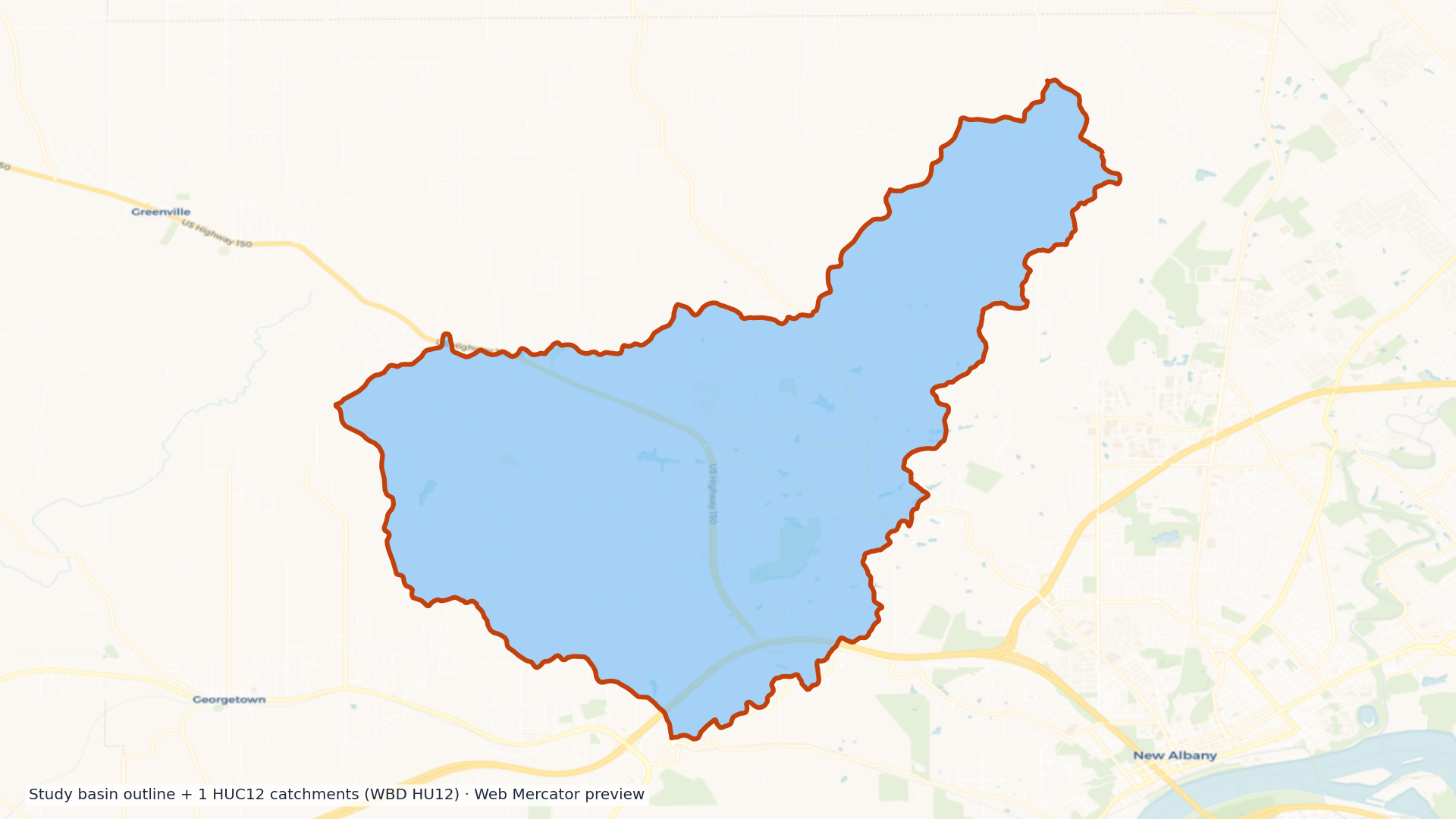 Blue-Sinking watershed — HUC8 05140104 (USGS WBD)