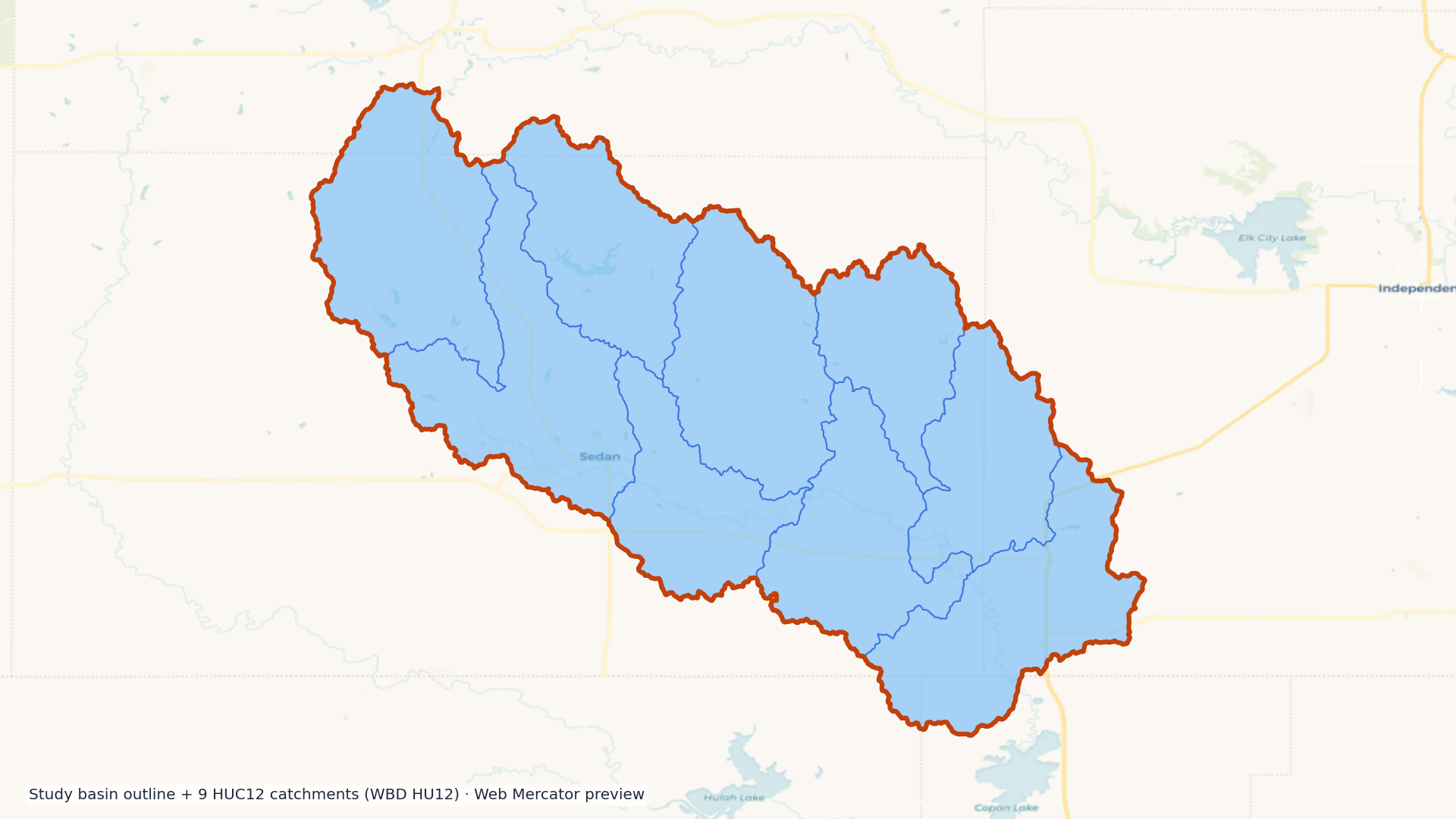 Caney watershed — HUC8 11070106 (USGS WBD)