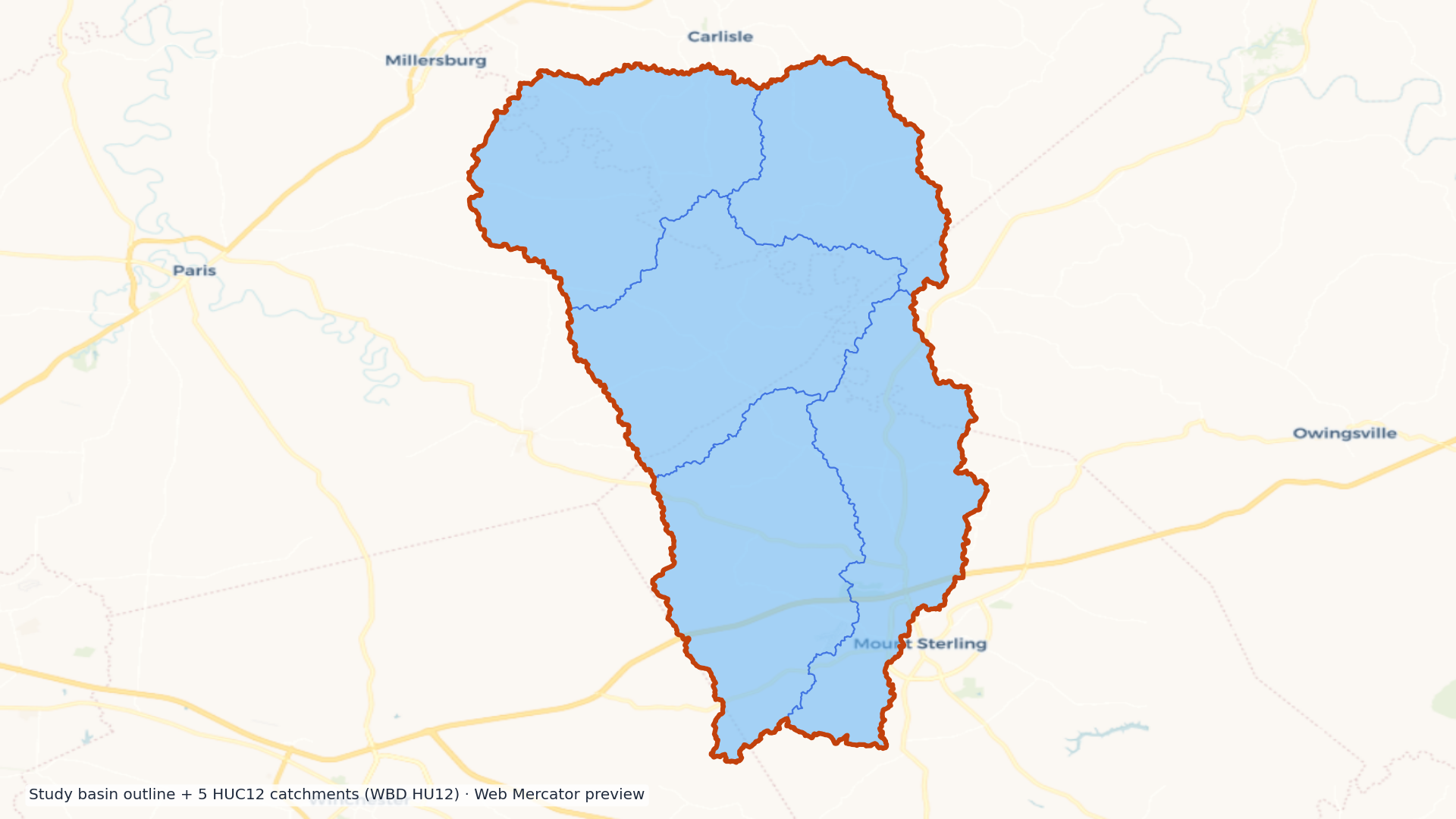 South Fork Licking watershed — HUC8 05100102 (USGS WBD)