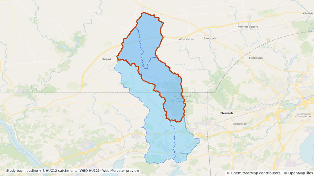 Chester-Sassafras watershed — HUC8 02060002 (USGS WBD)