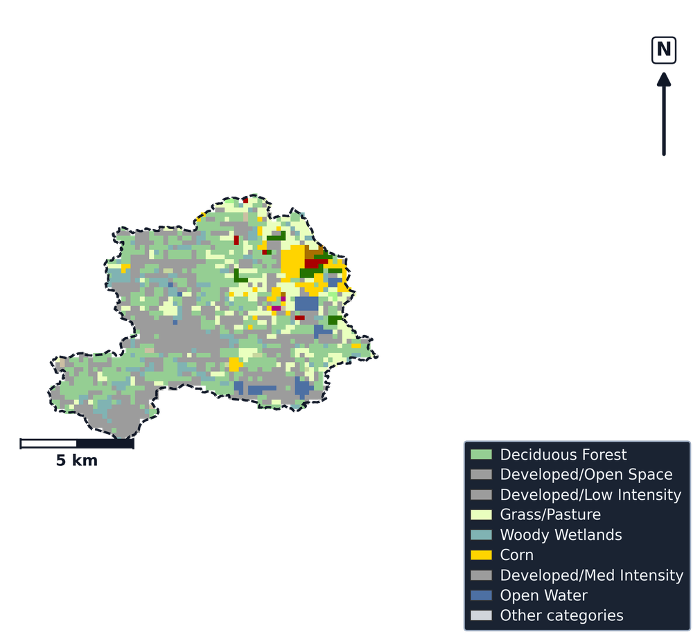 Lower Grand · Michigan — Cropland Data Layer land use, basin clip