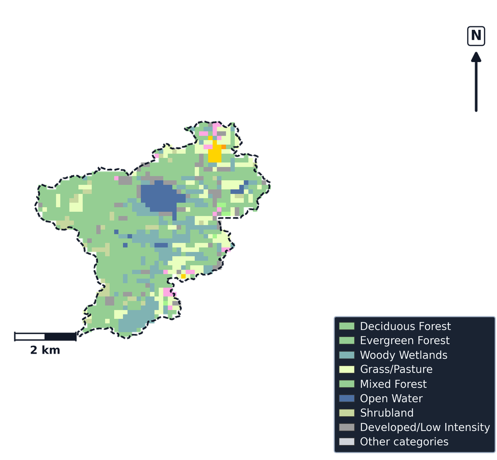 Manistee · Michigan — Cropland Data Layer land use, basin clip