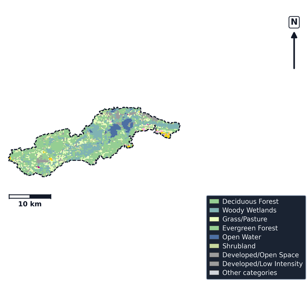 Betsie-Platte · Michigan — Cropland Data Layer land use, basin clip