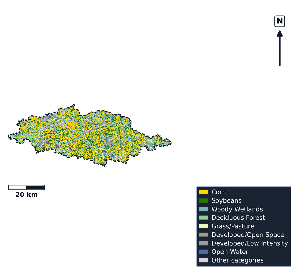 St. Joseph · Michigan — Cropland Data Layer land use, basin clip