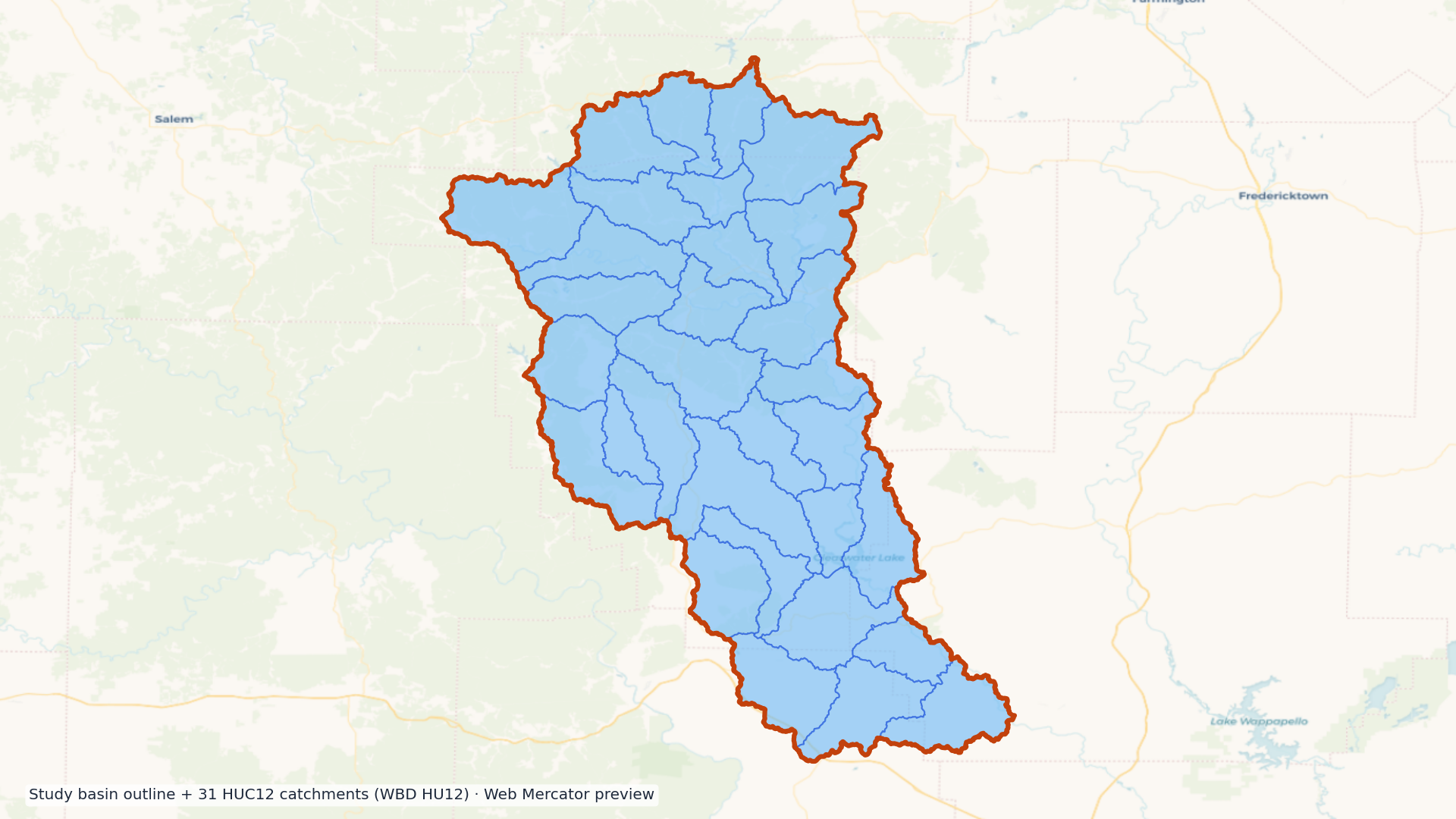 Upper Black watershed — HUC8 11010007 (USGS WBD)