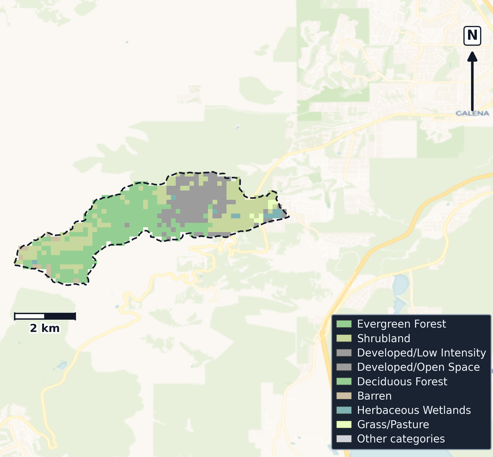 Truckee · Nevada — Cropland Data Layer land use, basin clip