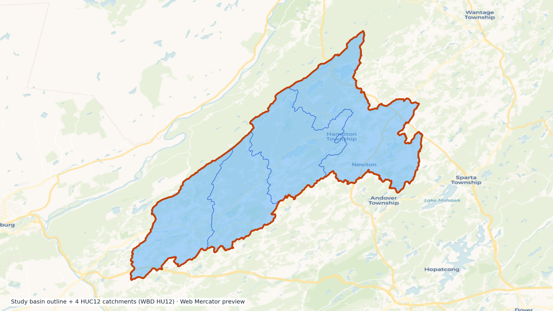 Middle Delaware-Musconetcong watershed — HUC8 02040105 (USGS WBD)