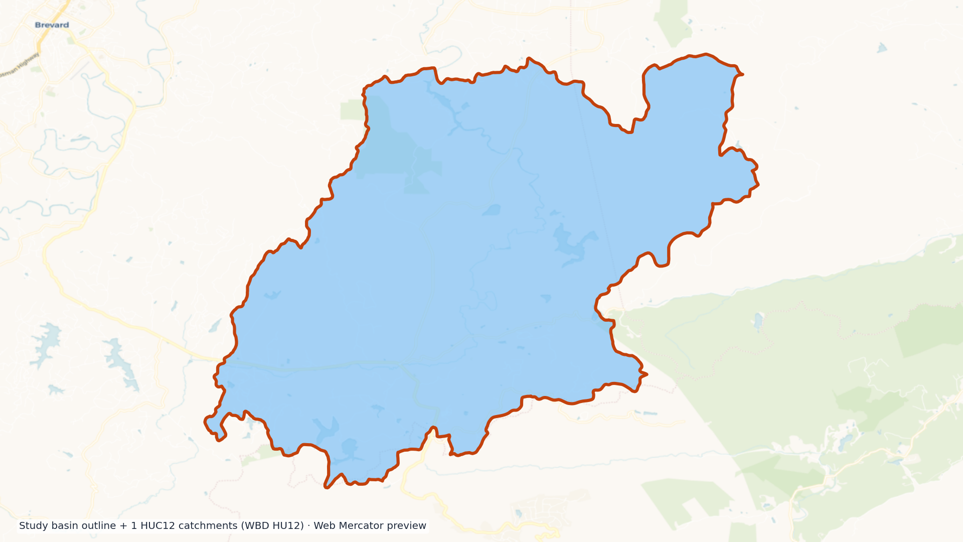 Upper French Broad watershed — HUC8 06010105 (USGS WBD)