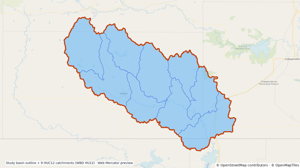Caney watershed — HUC8 11070106 (USGS WBD)