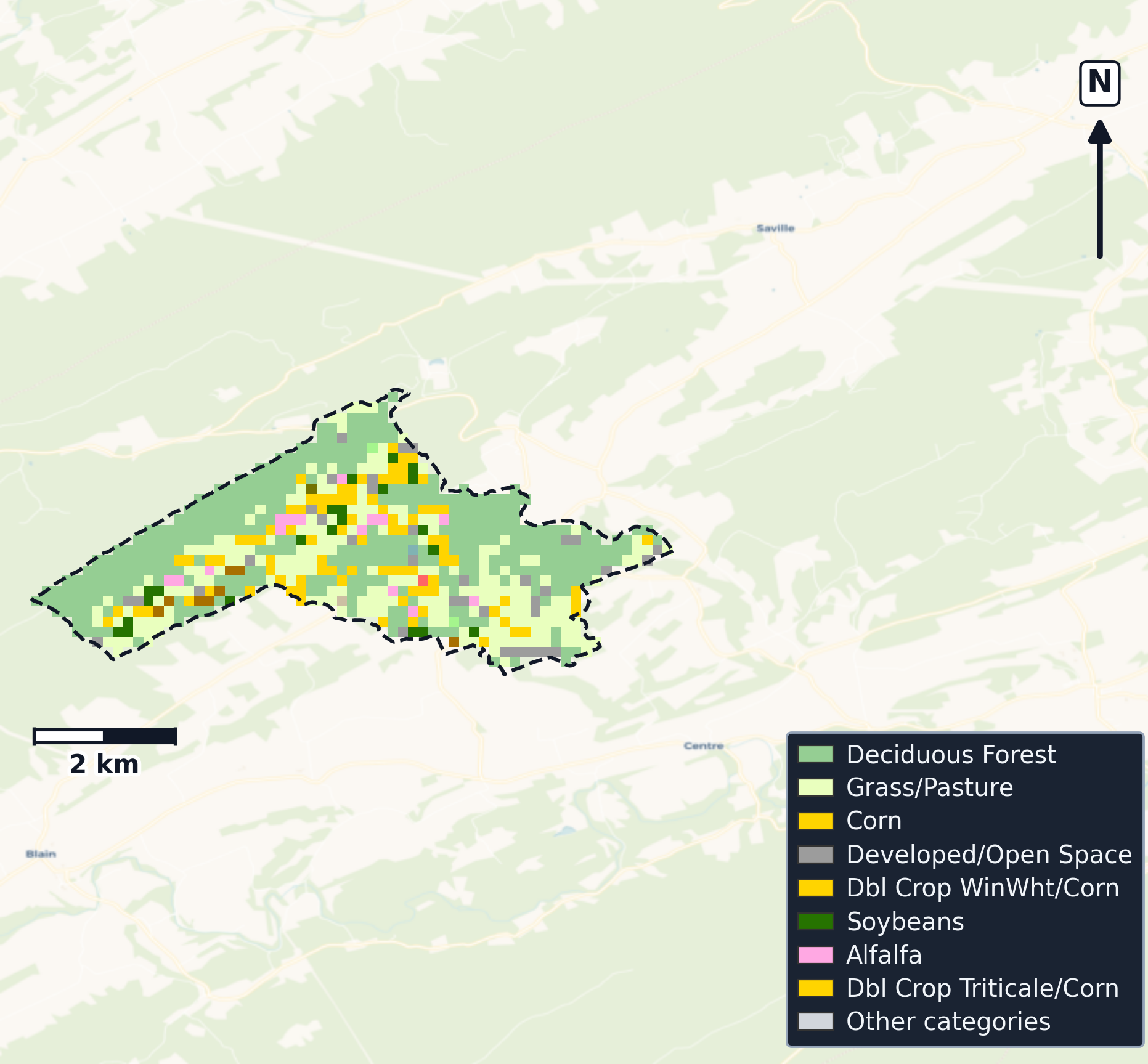 Lower Susquehanna-Swatara · Pennsylvania — Cropland Data Layer land use, basin clip