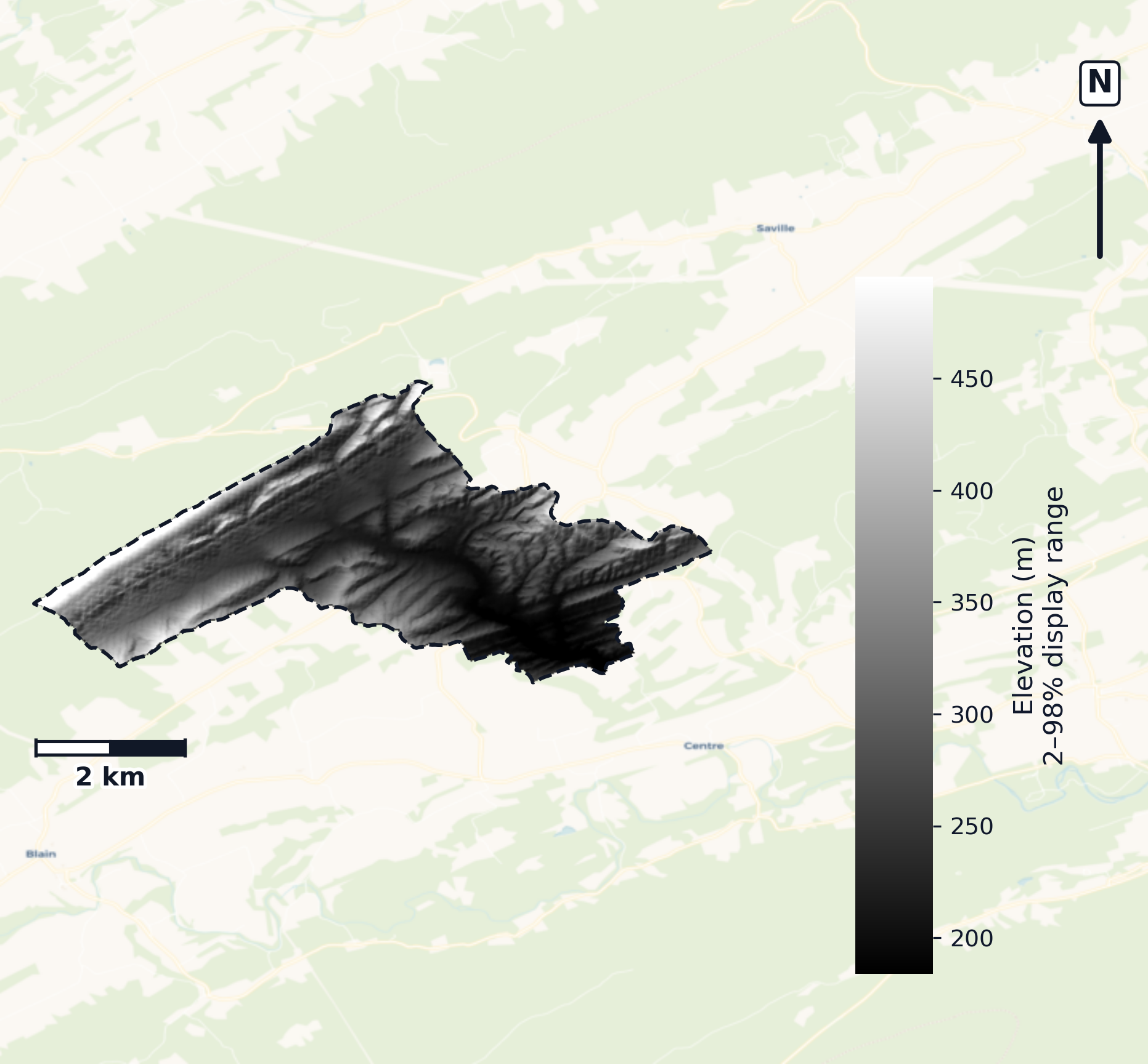 Lower Susquehanna-Swatara · Pennsylvania — DEM hillshade, basin mask (same layout as flood-report maps)