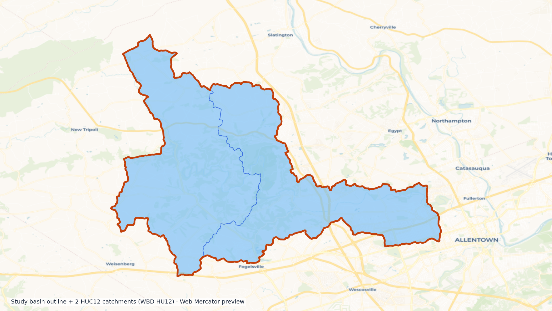 Lehigh watershed — HUC8 02040106 (USGS WBD)