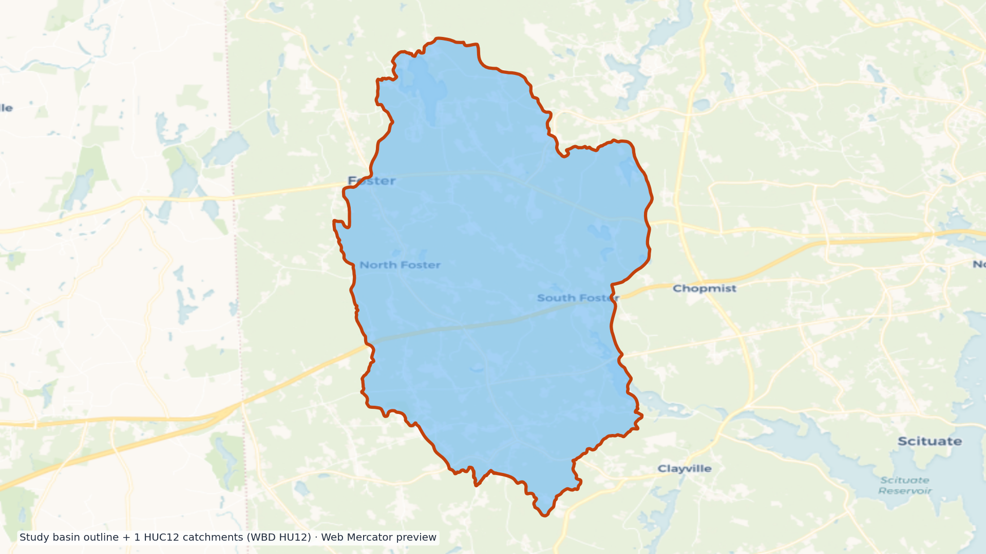 Narragansett watershed — HUC8 01090004 (USGS WBD)