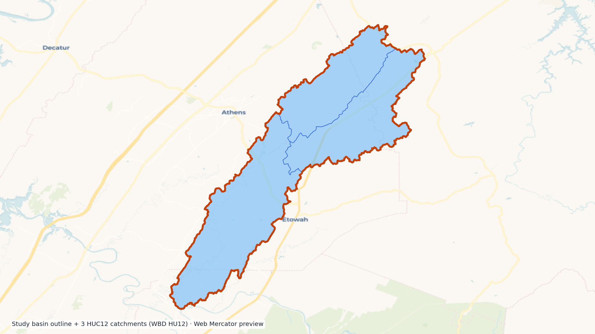 Hiwassee watershed — HUC8 06020002 (USGS WBD)