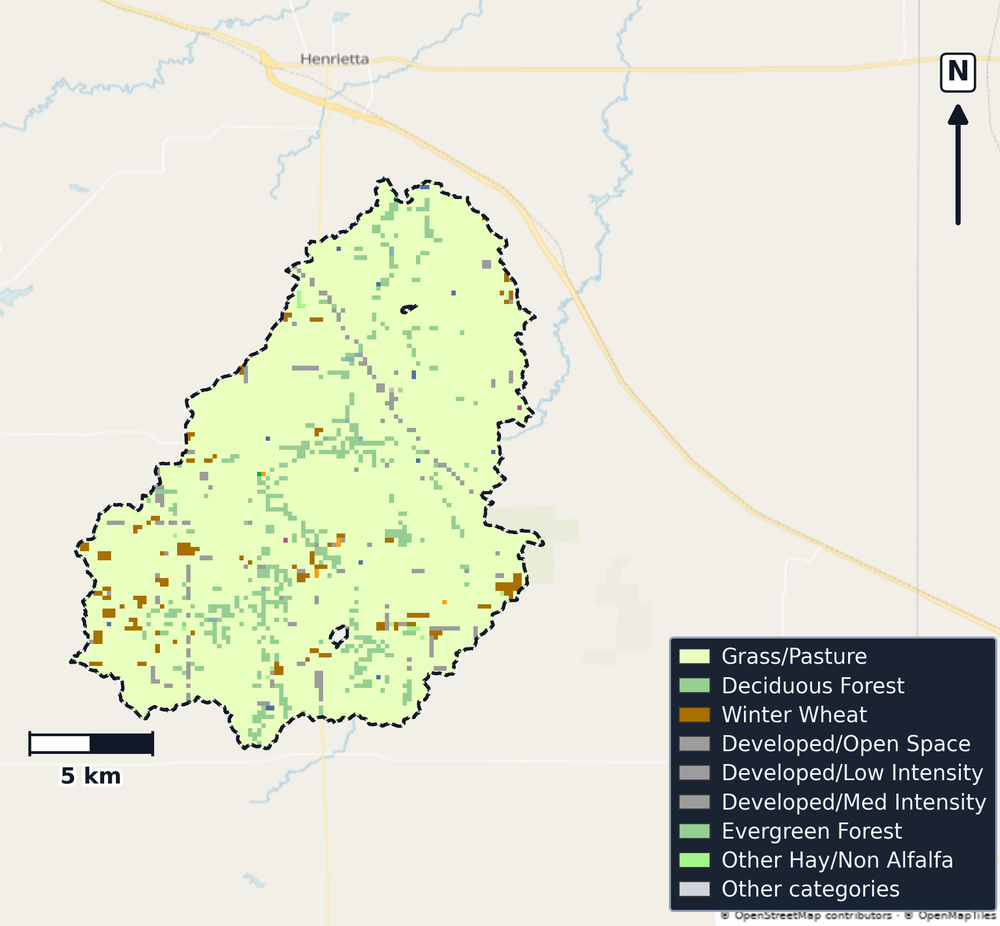 Little Wichita · Texas — Cropland Data Layer land use, basin clip