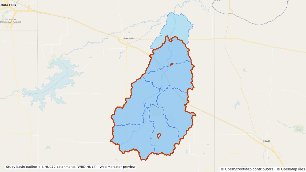 Little Wichita watershed — HUC8 11130209 (USGS WBD)