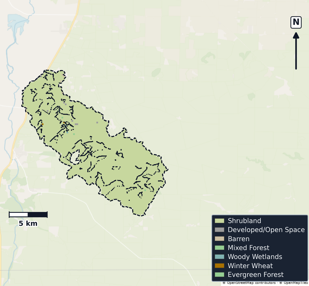South Concho · Texas — Cropland Data Layer land use, basin clip