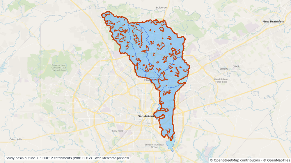 Upper San Antonio watershed — HUC8 12100301 (USGS WBD)