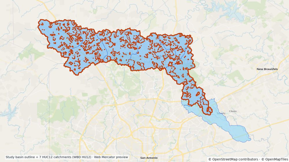 Cibolo watershed — HUC8 12100304 (USGS WBD)