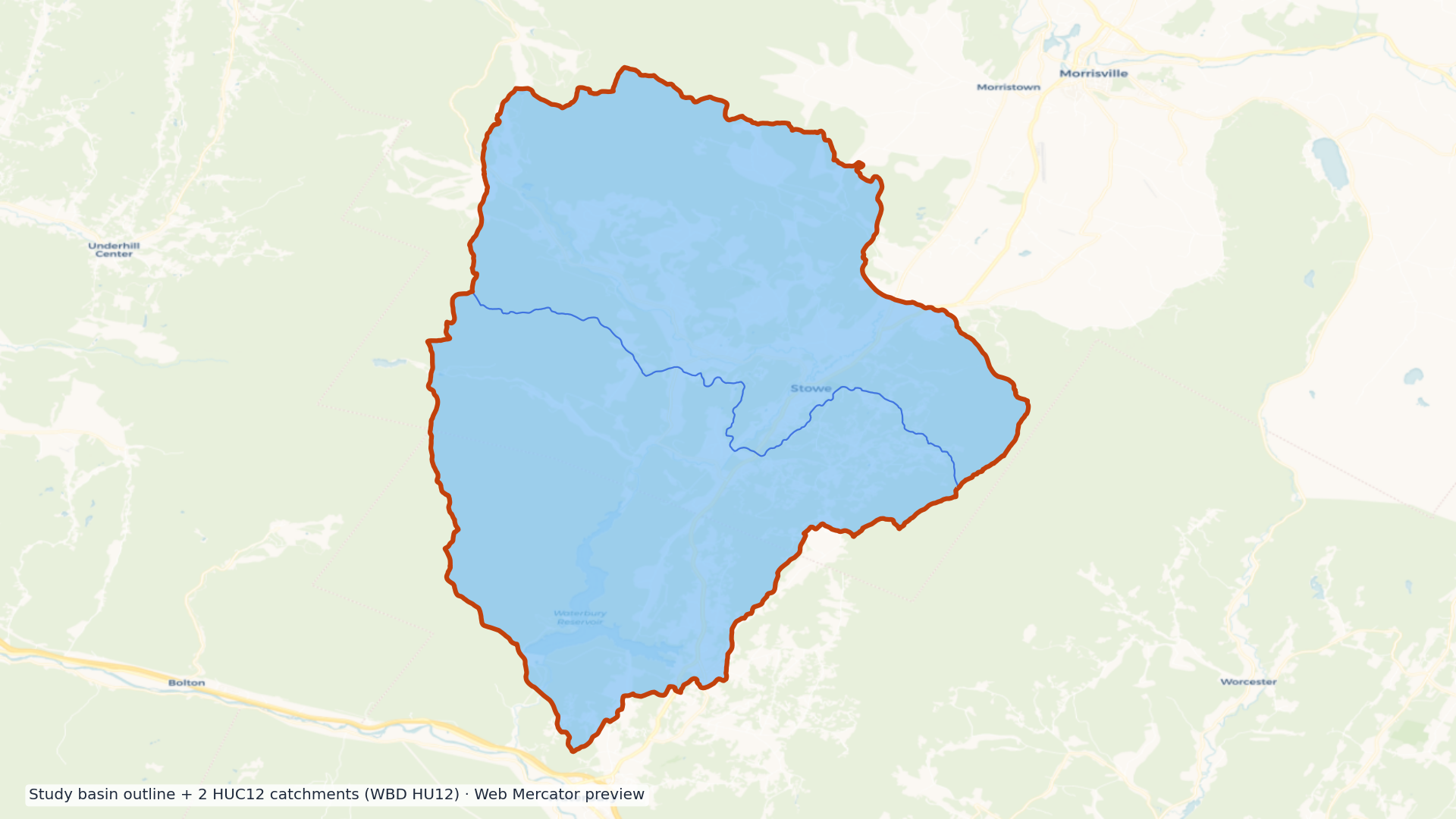 Winooski River watershed — HUC8 04300103 (USGS WBD)