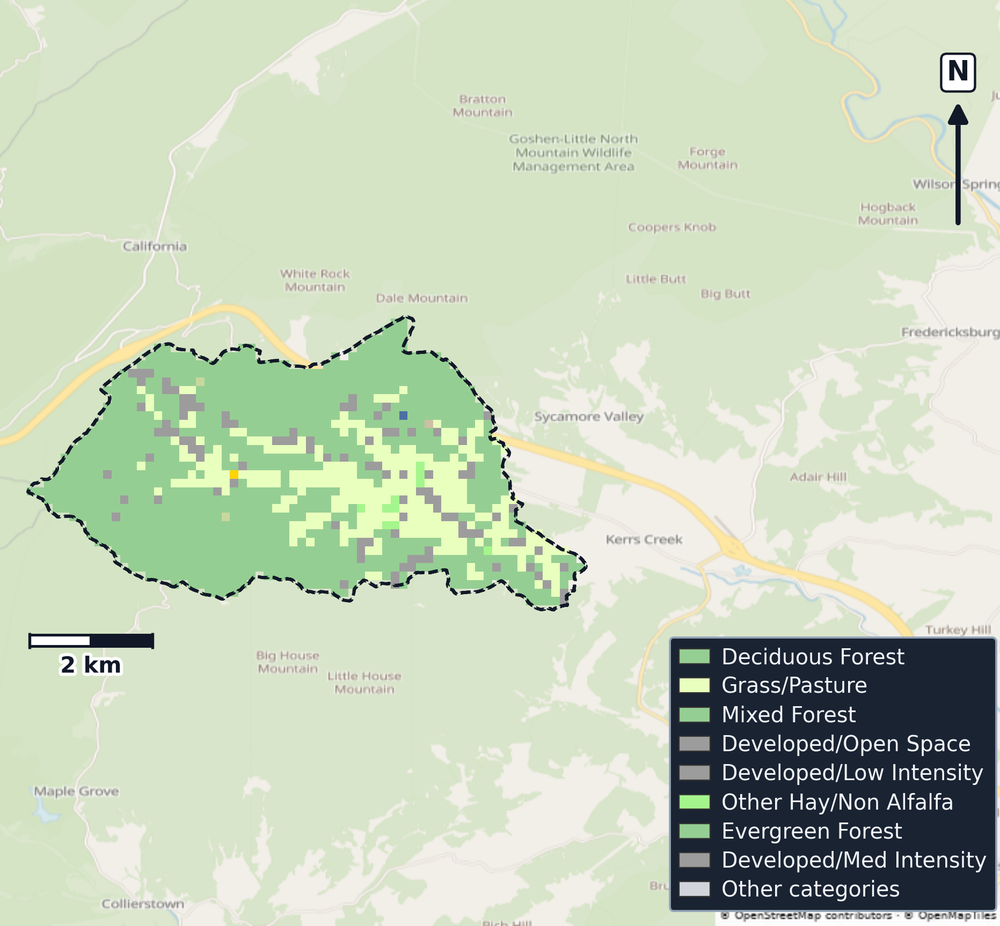 Maury · Virginia — Cropland Data Layer land use, basin clip