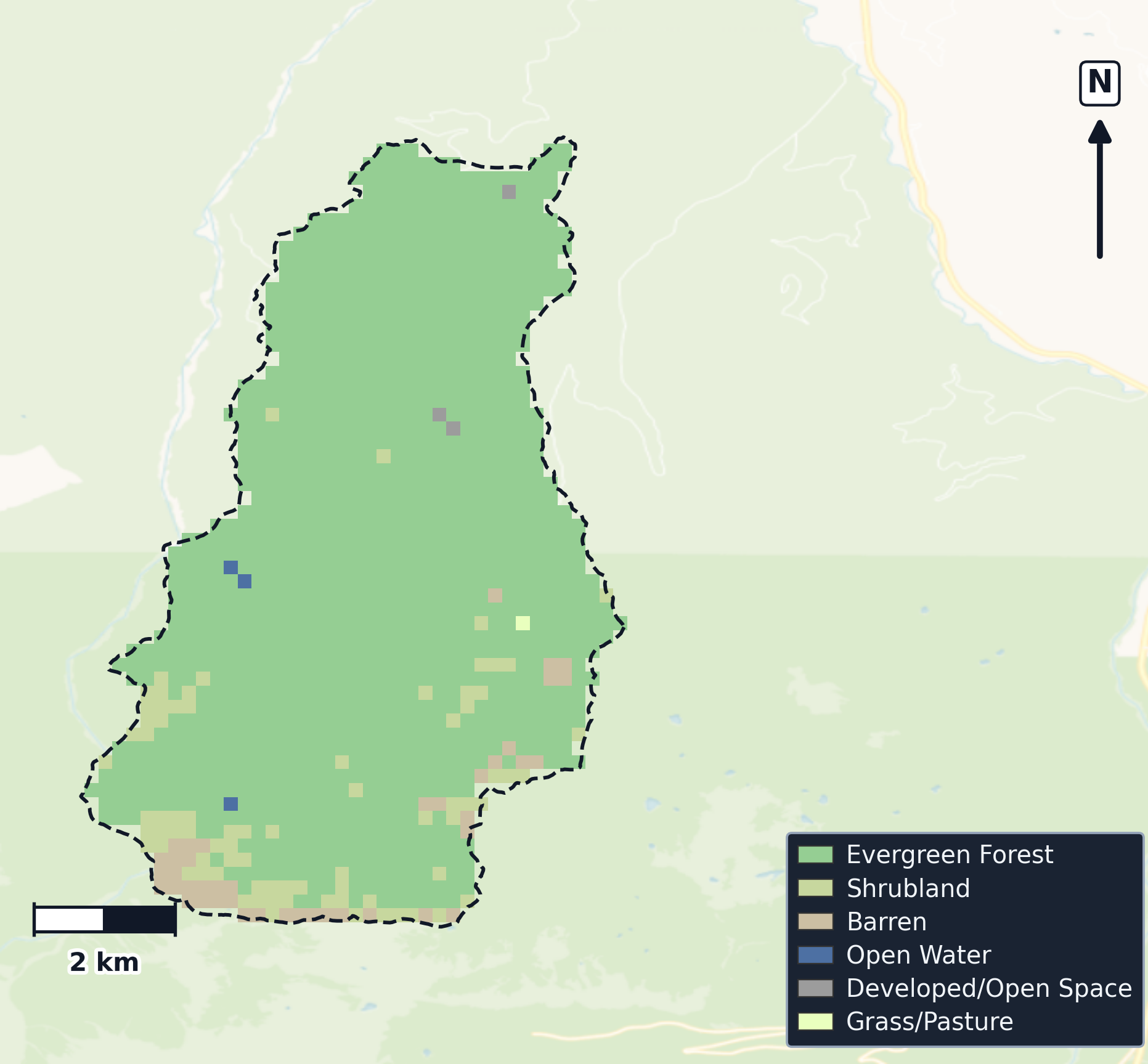 Puyallup · Washington — Cropland Data Layer land use, basin clip